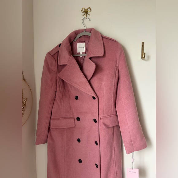 Avec Les Filles Blush Pink Double-Breasted Trench Coat - Picture 2 of 6